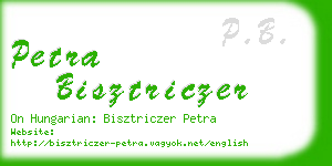 petra bisztriczer business card